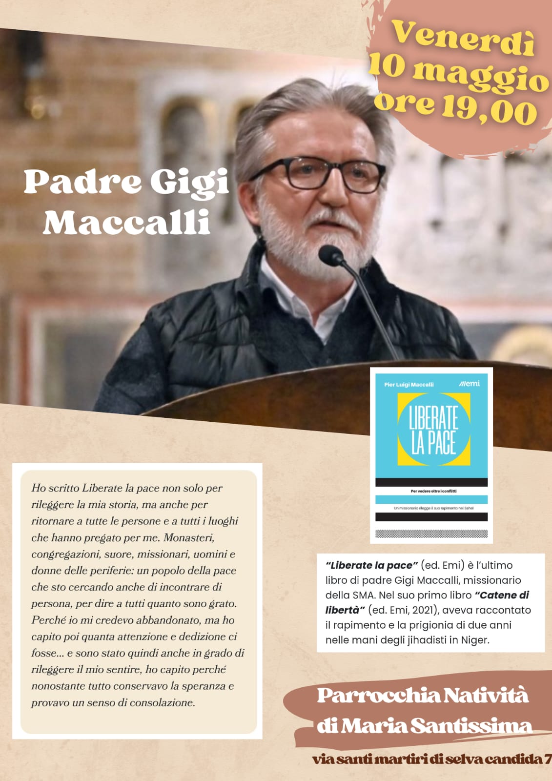 Padre-Maccalli-10-05-2024 "Liberate la Pace" Padre Maccalli presenta il suo libro